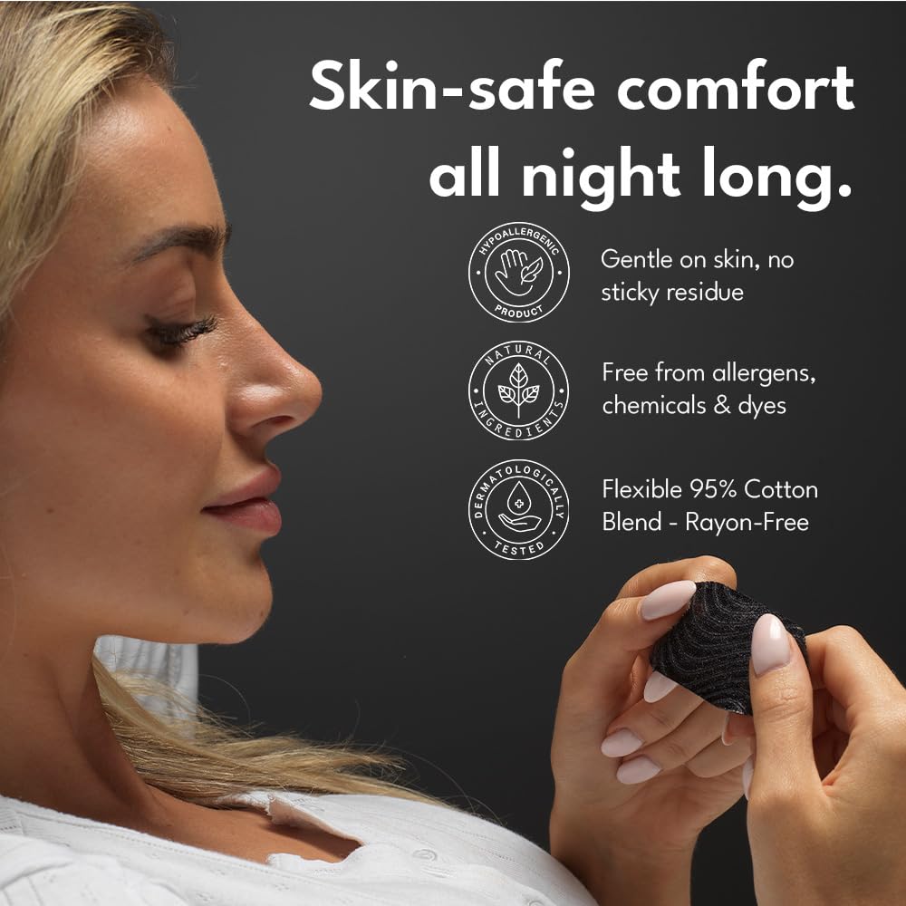 Longevity Sleep Tape - 30 Strips - Dermatologically Tested Mouth Tape for Sleeping, Women and Men - Supports Nasal Breathing and Reduces Snoring - 95% Cotton, Rayon-Free Mouthtape