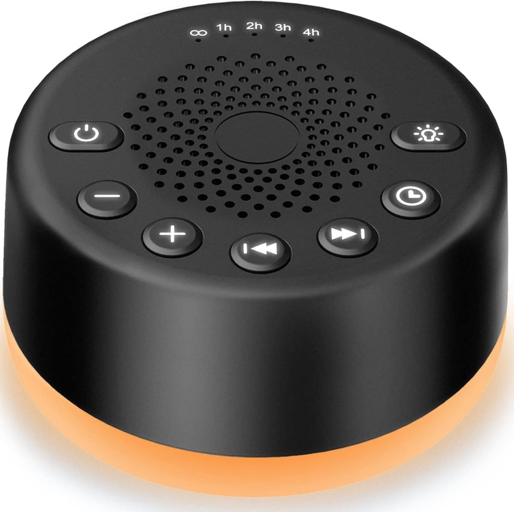 Easysleep Sound White Noise Machine with 25 Soothing Sounds and Night Lights with 32 Levels of Volume 5 Timers Memory Function for Adults Babies and Kids (Black)