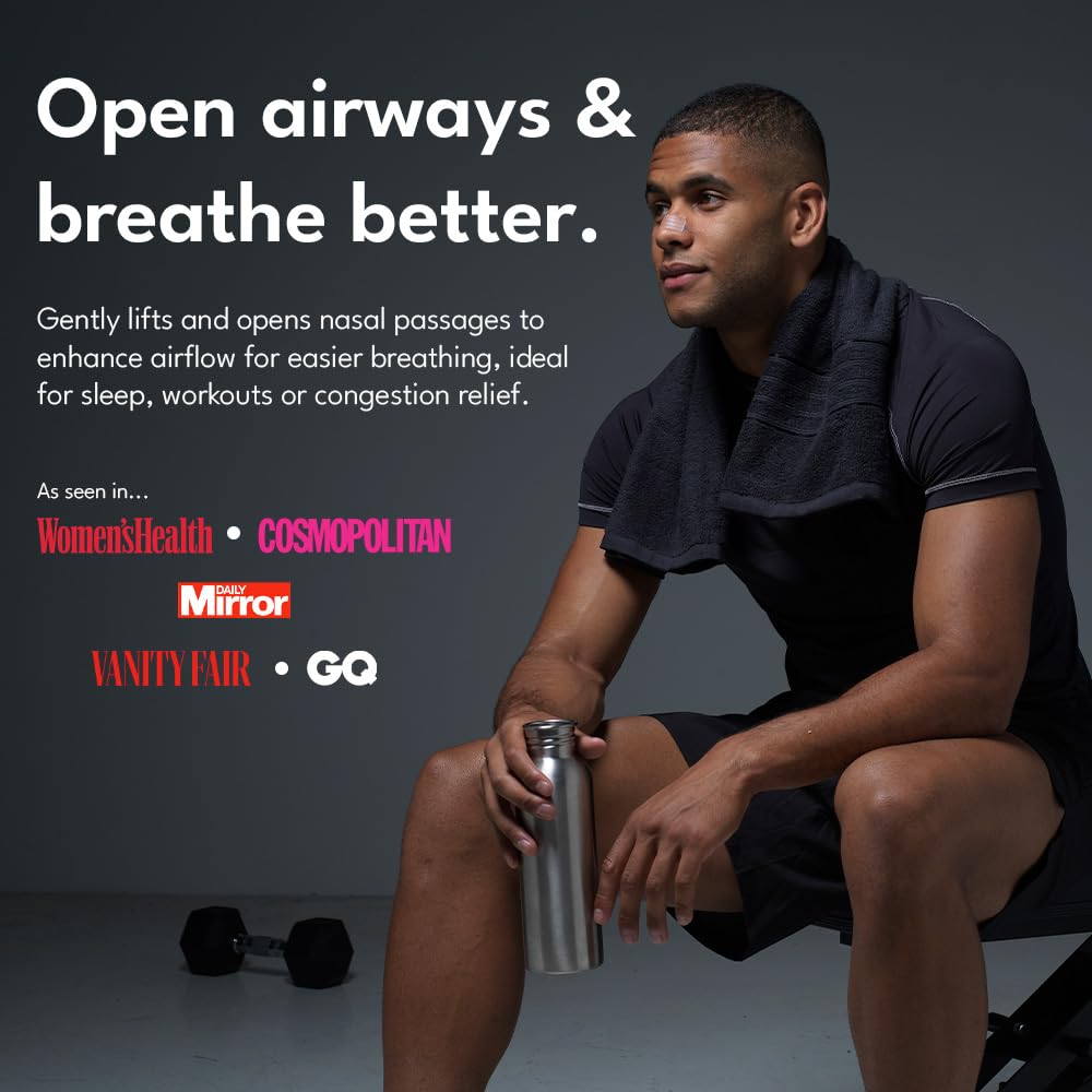 Longevity Breathe Tape - 30 Strips (Clear) - Anti Snoring Nasal Strips for Better Sleep & Improved Airflow - Hypoallergenic Nose Strips for Breathing, Clinically Proven Snoring Aids for Men & Women