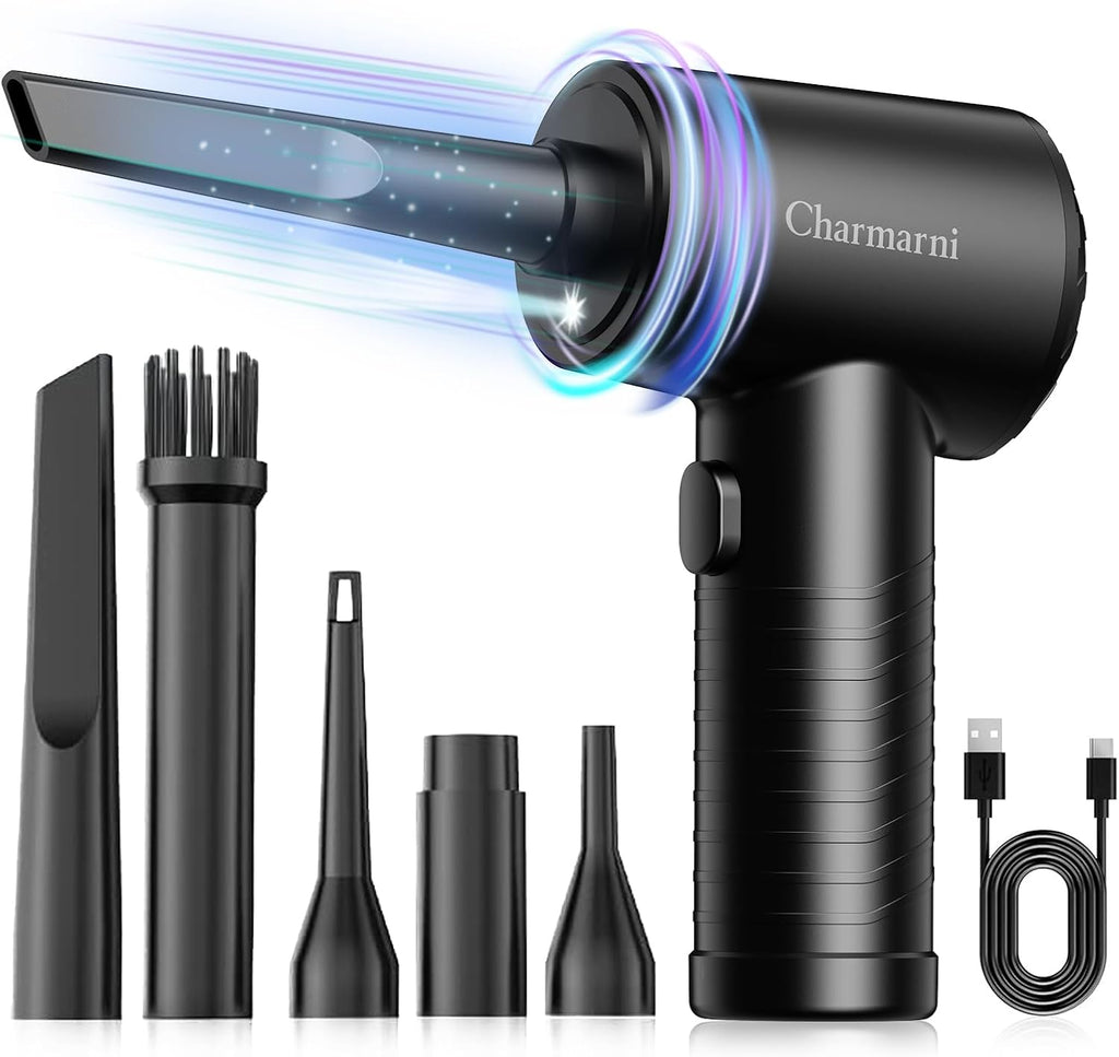 Electric Air Duster, 3 Gear Adjustable 51000RPM With LED Light, Cordless Blower for Laptop, Keyboard, Electronics, Replaces Compressed Air Can