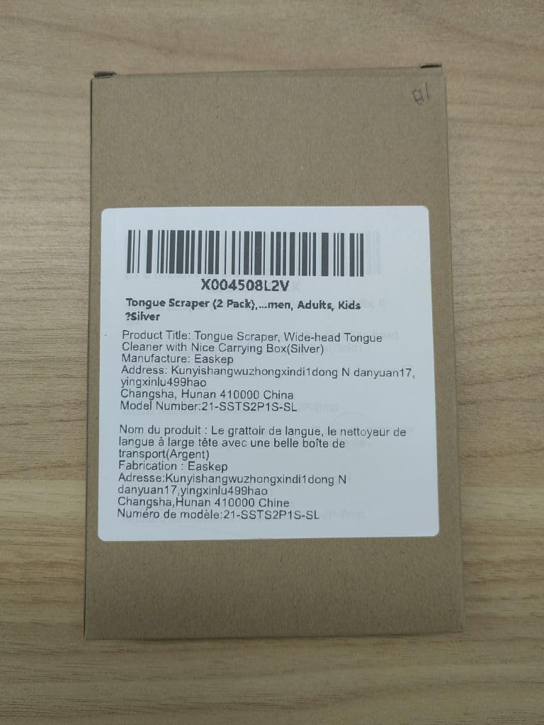 Tongue Scraper (2 Pack), Wide-head Tongue Cleaner with Nice Carrying Box, Easkep 100% Stainless Steel Tongue Scrapers Cleaners, for Men, Women, Adults, Kids, silver