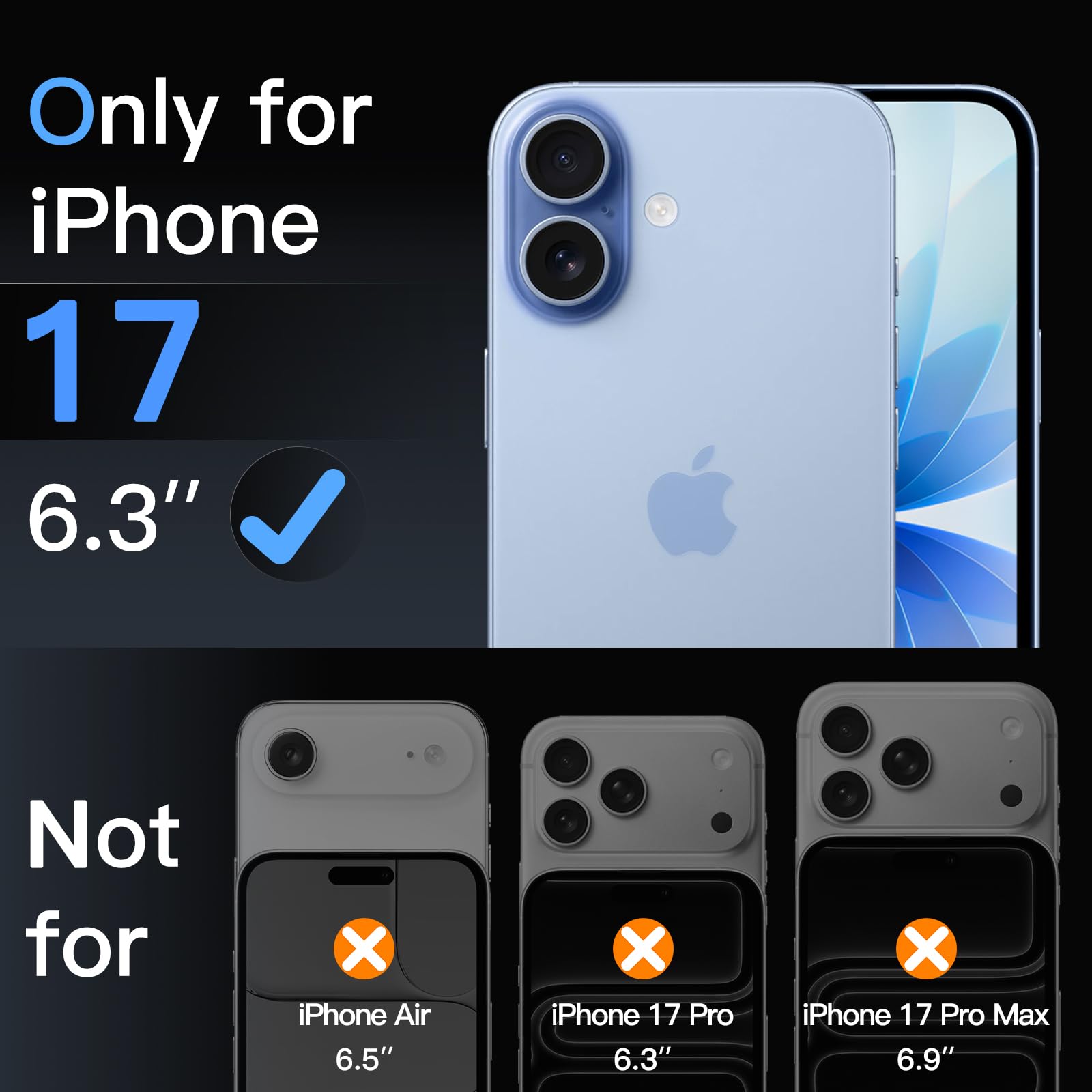 JETech Screen Protector for iPhone, Tempered Glass Film with Easy Installation Tool, Case-Friendly, HD Clear, 3-Pack