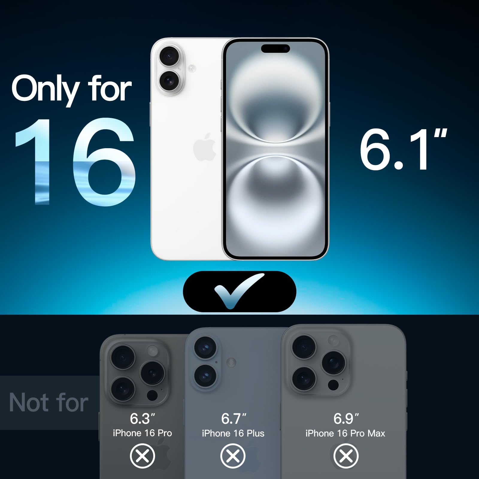 JETech Screen Protector for iPhone, Tempered Glass Film with Easy Installation Tool, Case-Friendly, HD Clear, 3-Pack