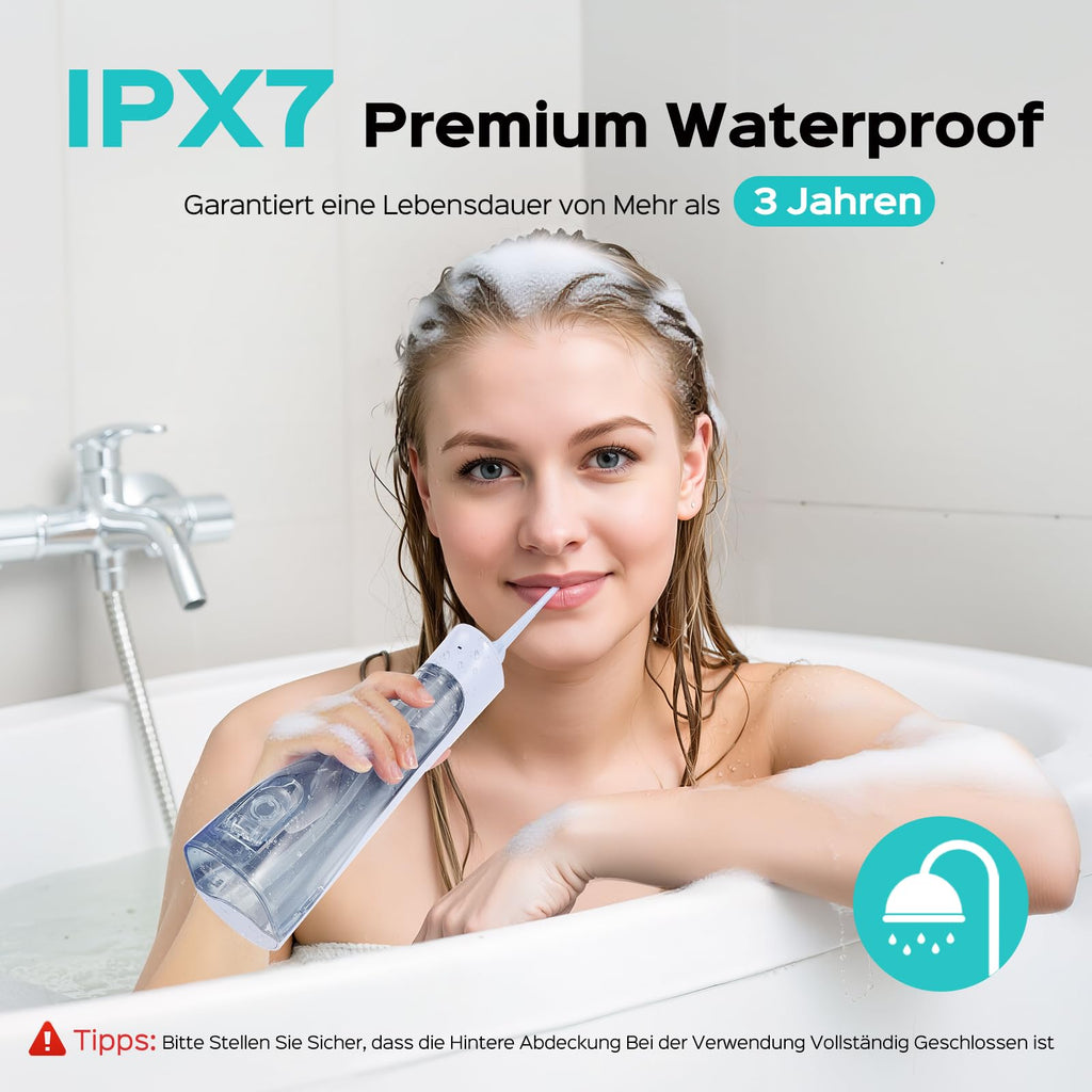 Cordless Water Flosser with 20 Pressure Levels & 4 Nozzle Tips