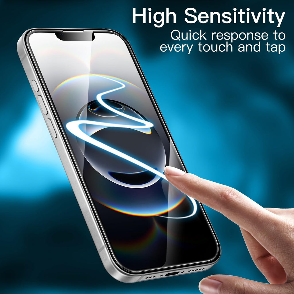 JETech Screen Protector for iPhone, Tempered Glass Film with Easy Installation Tool, Case-Friendly, HD Clear, 3-Pack