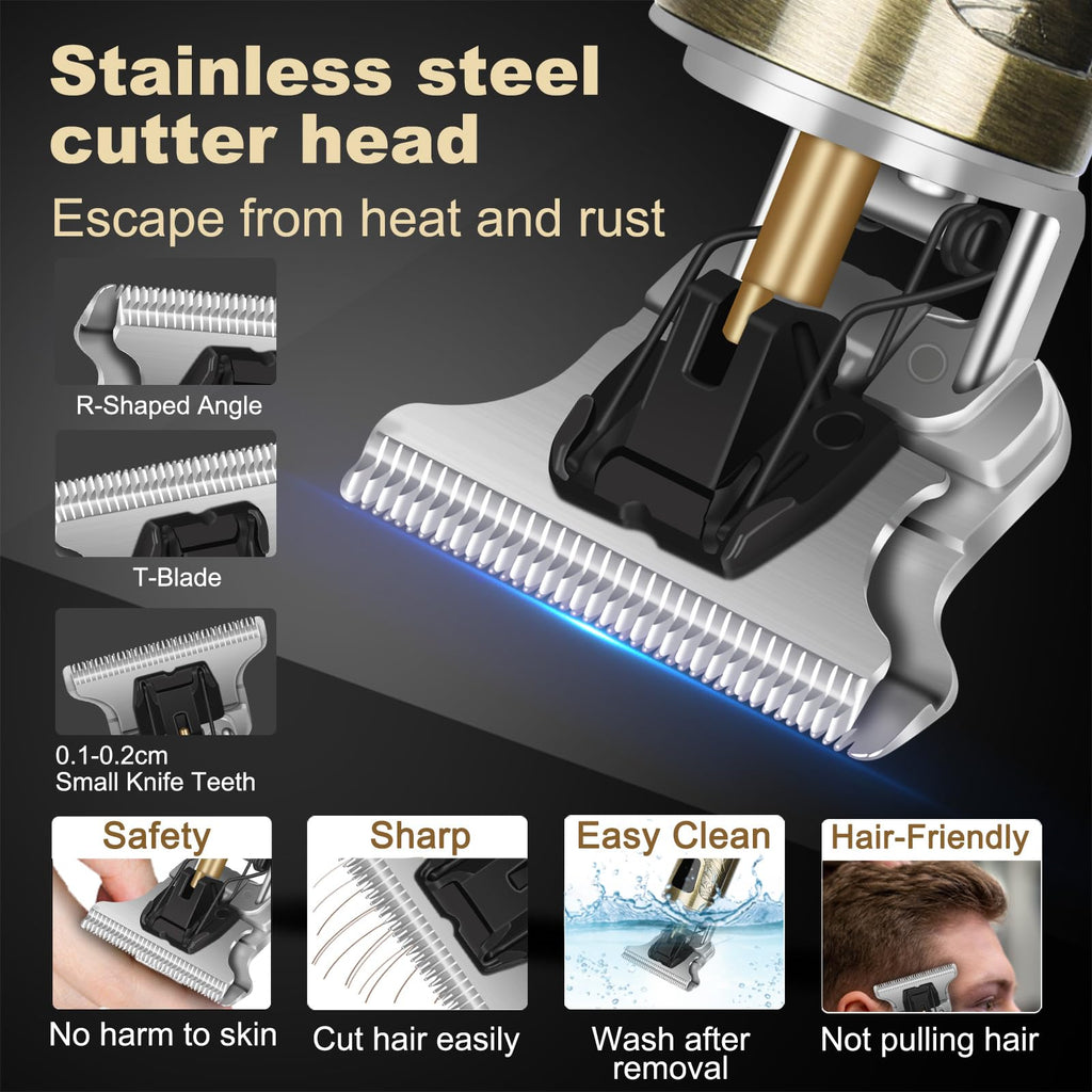 Hair Clippers for Men, Rechargeable Beard Trimmer with 4 Limit Combs, Grooming Kit for Barbers Haircut, USB Type-C Charging, Professional Shaver