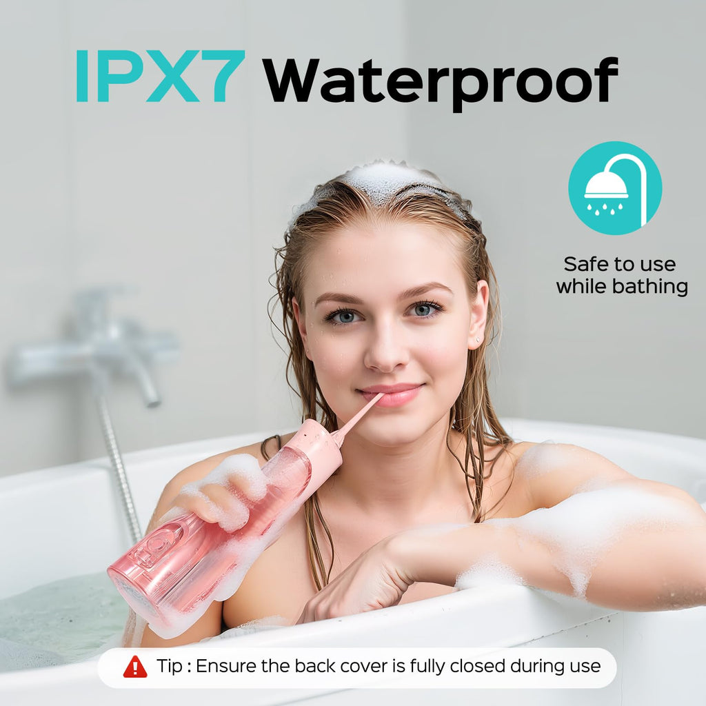 Cordless Water Flosser with 20 Pressure Levels & 4 Nozzle Tips