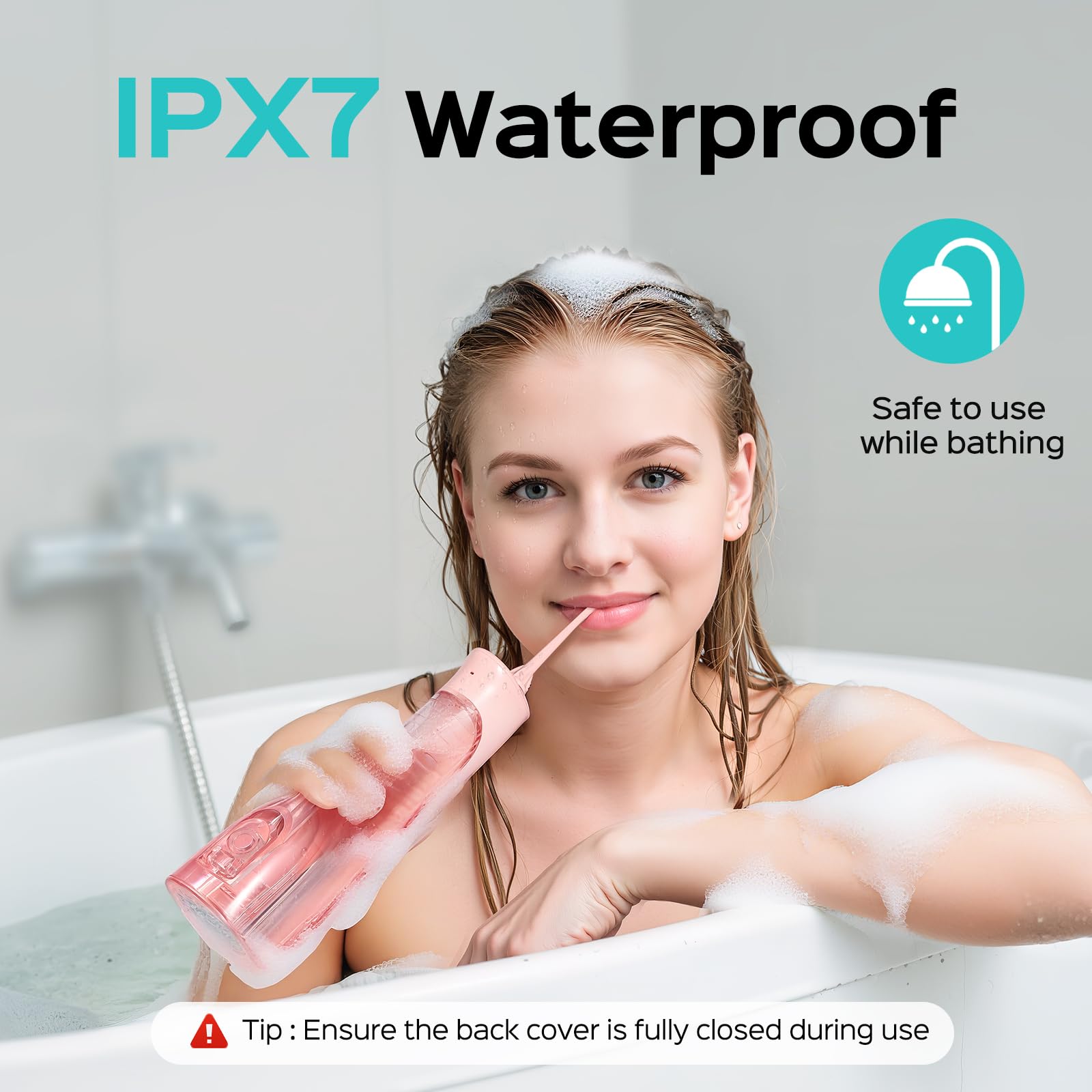 Cordless Water Flosser with 20 Pressure Levels & 4 Nozzle Tips