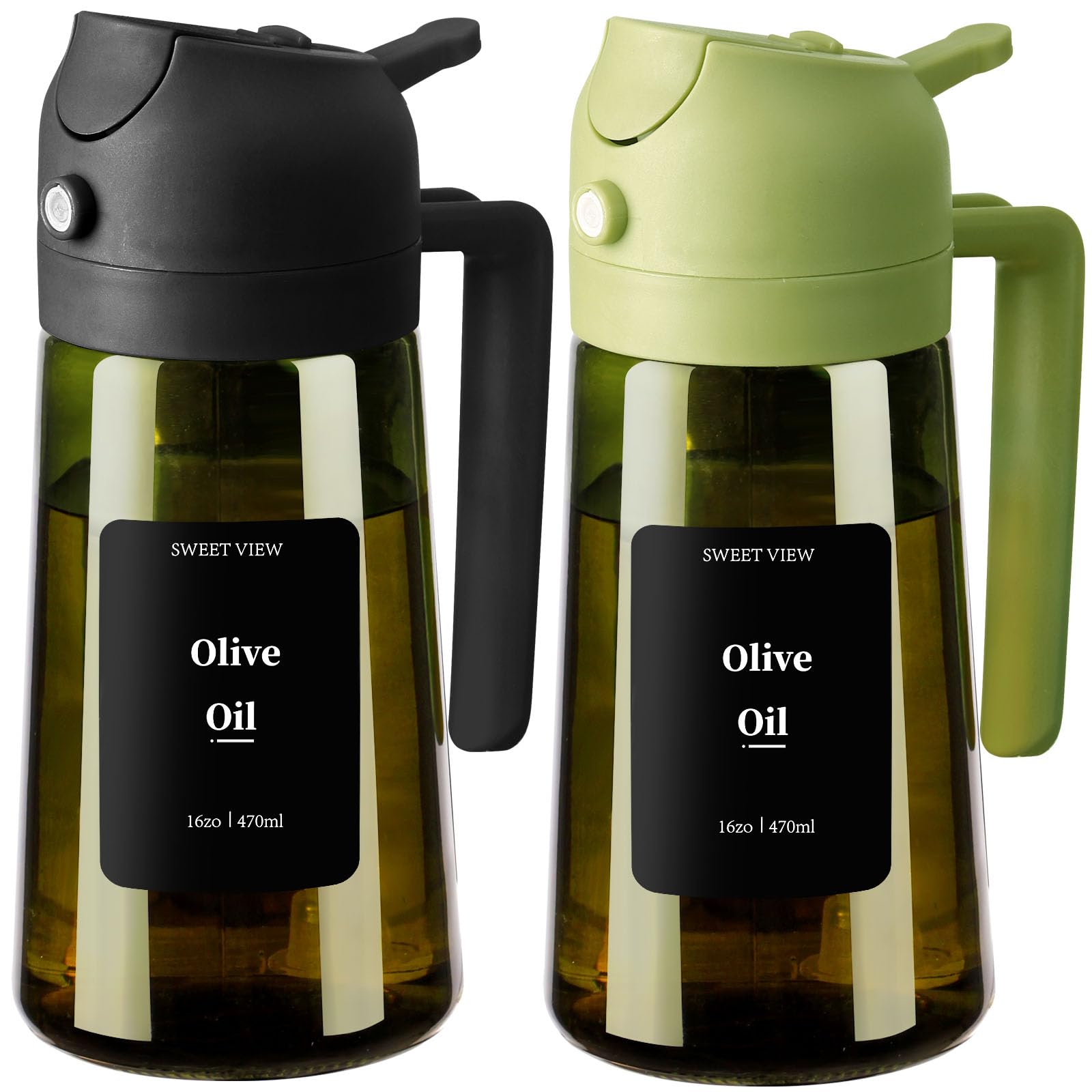 Olive Oil Dispenser & Spray Bottle – Glass, Leak-Proof & Refillable