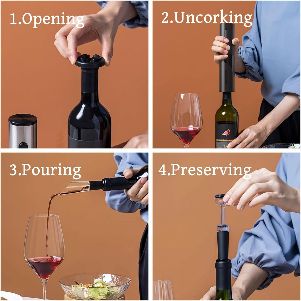 Electric Wine Bottle Opener – One-Touch Automatic, Sleek & Easy to Use