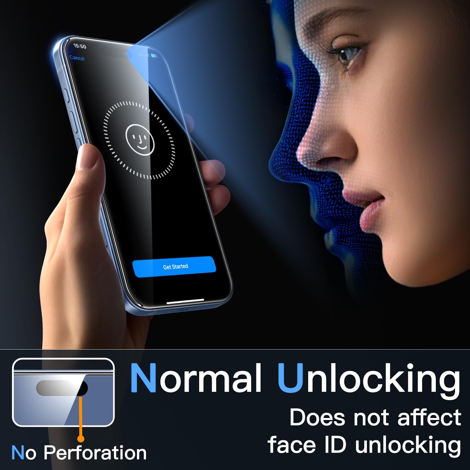 JETech Screen Protector for iPhone, Tempered Glass Film with Easy Installation Tool, Case-Friendly, HD Clear, 3-Pack