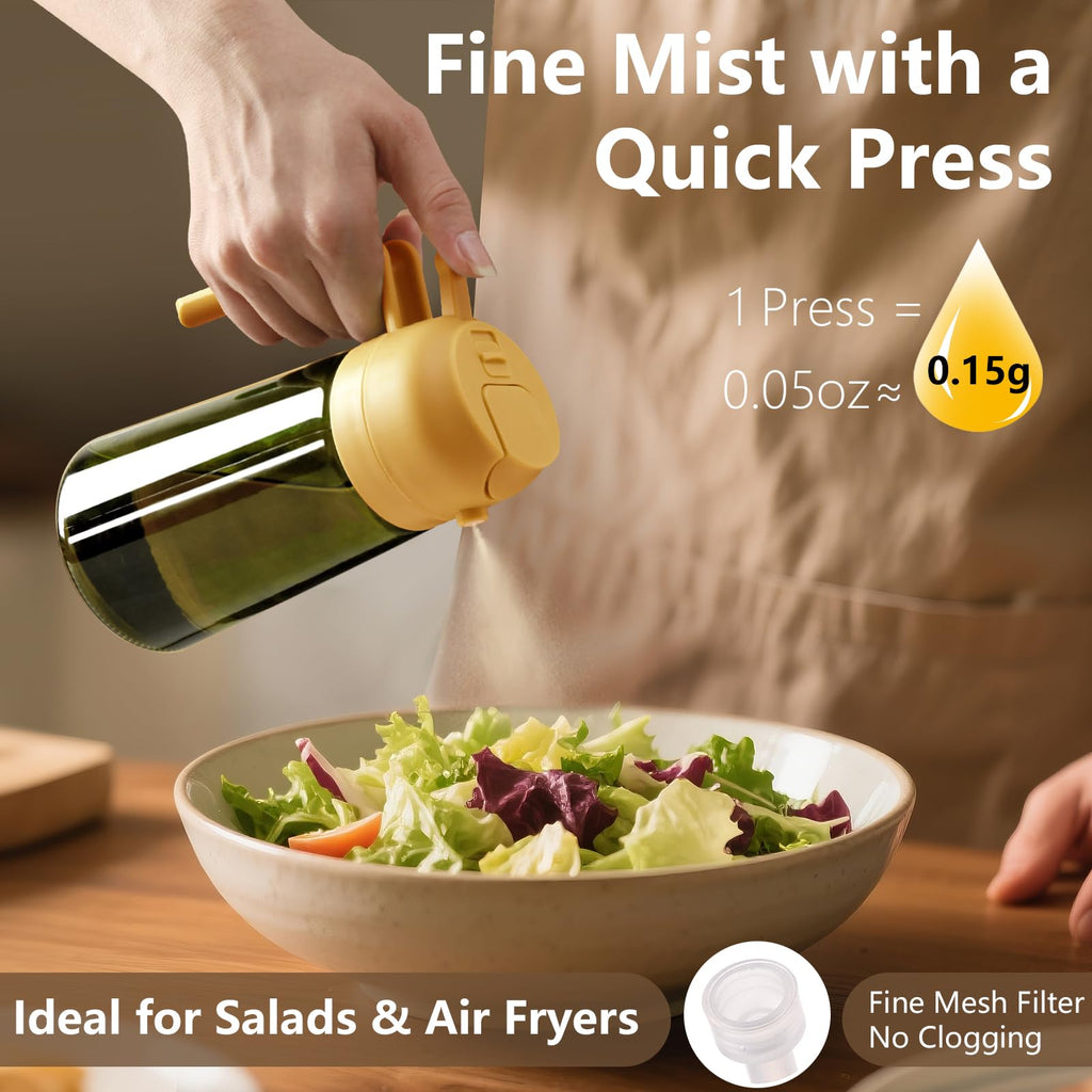 Olive Oil Dispenser & Spray Bottle – Glass, Leak-Proof & Refillable