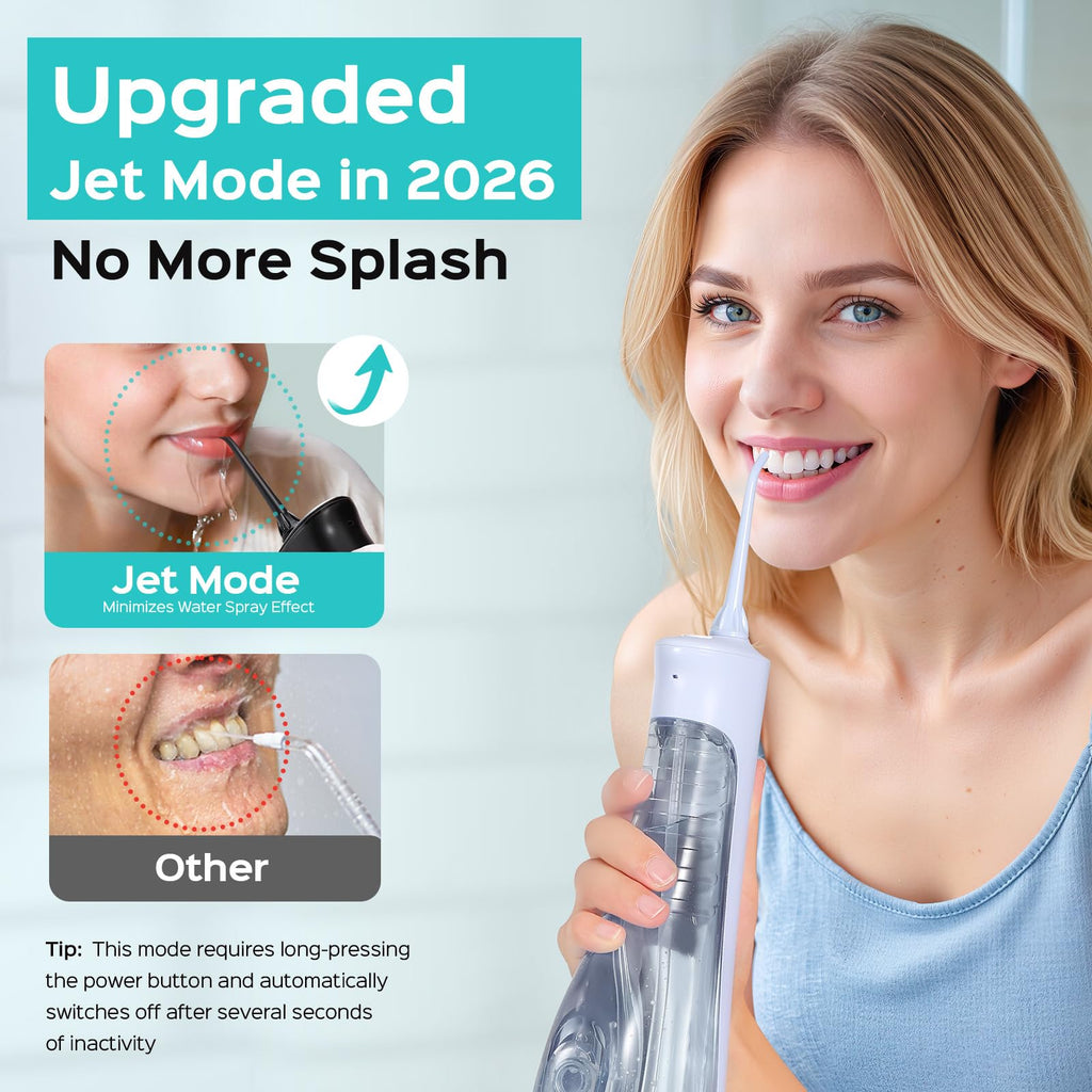 Cordless Water Flosser with 20 Pressure Levels & 4 Nozzle Tips