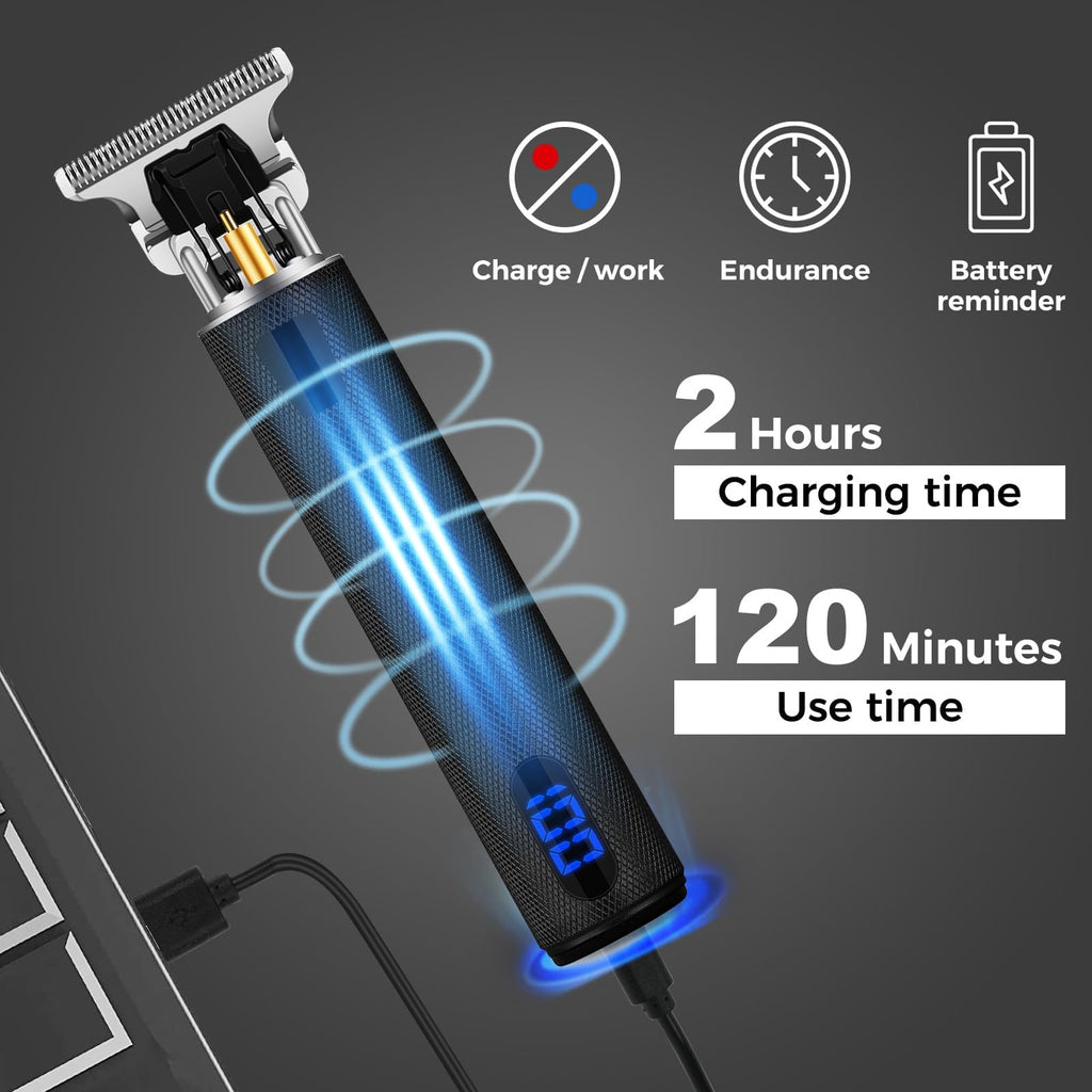 Hair Clippers for Men, Rechargeable Beard Trimmer with 4 Limit Combs, Grooming Kit for Barbers Haircut, USB Type-C Charging, Professional Shaver