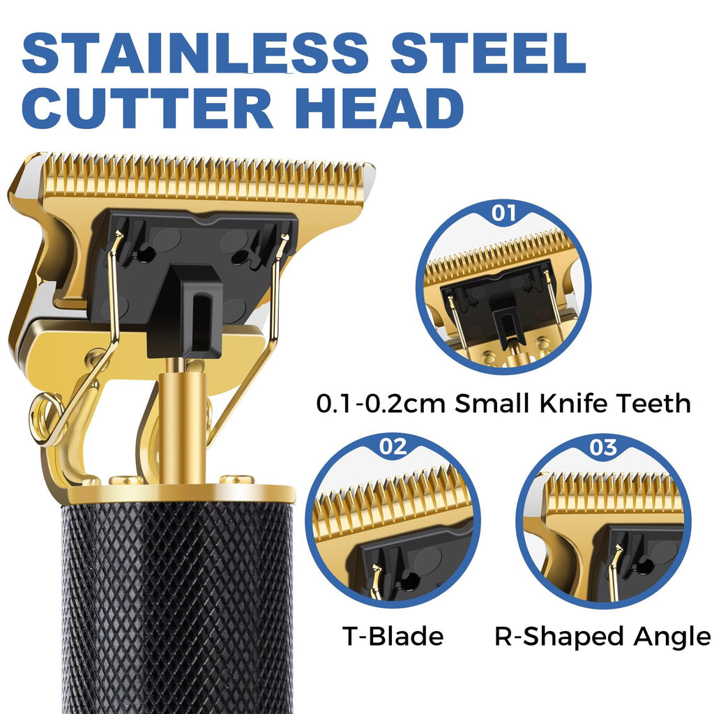 Hair Clippers for Men, Rechargeable Beard Trimmer with 4 Limit Combs, Grooming Kit for Barbers Haircut, USB Type-C Charging, Professional Shaver