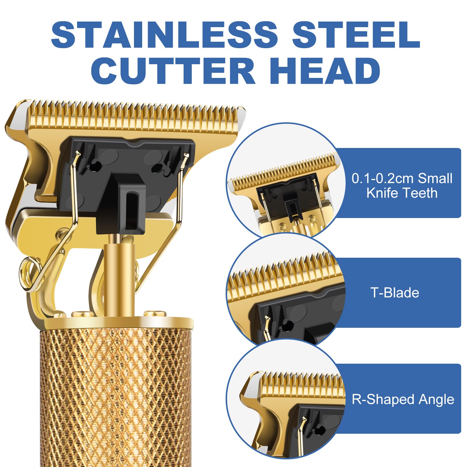 Hair Clippers for Men, Rechargeable Beard Trimmer with 4 Limit Combs, Grooming Kit for Barbers Haircut, USB Type-C Charging, Professional Shaver