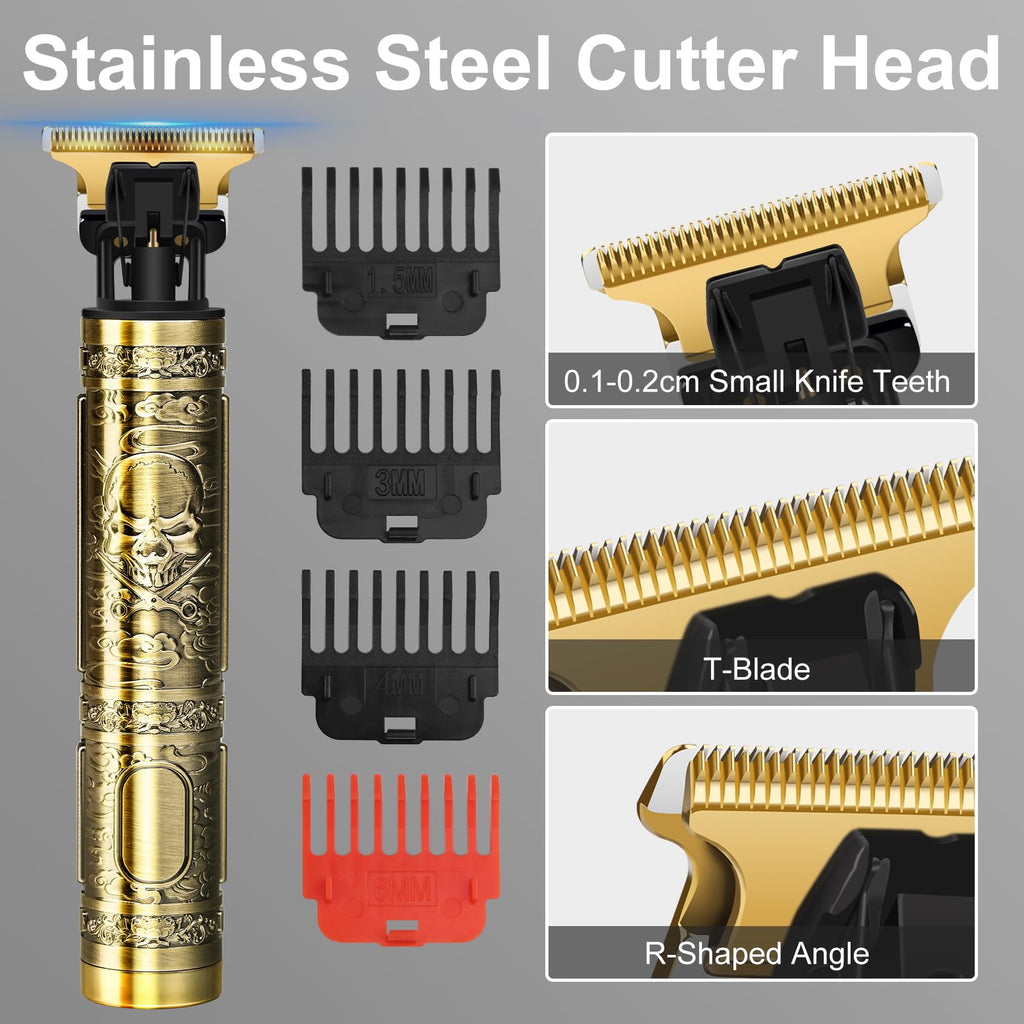 Hair Clippers for Men, Rechargeable Beard Trimmer with 4 Limit Combs, Grooming Kit for Barbers Haircut, USB Type-C Charging, Professional Shaver