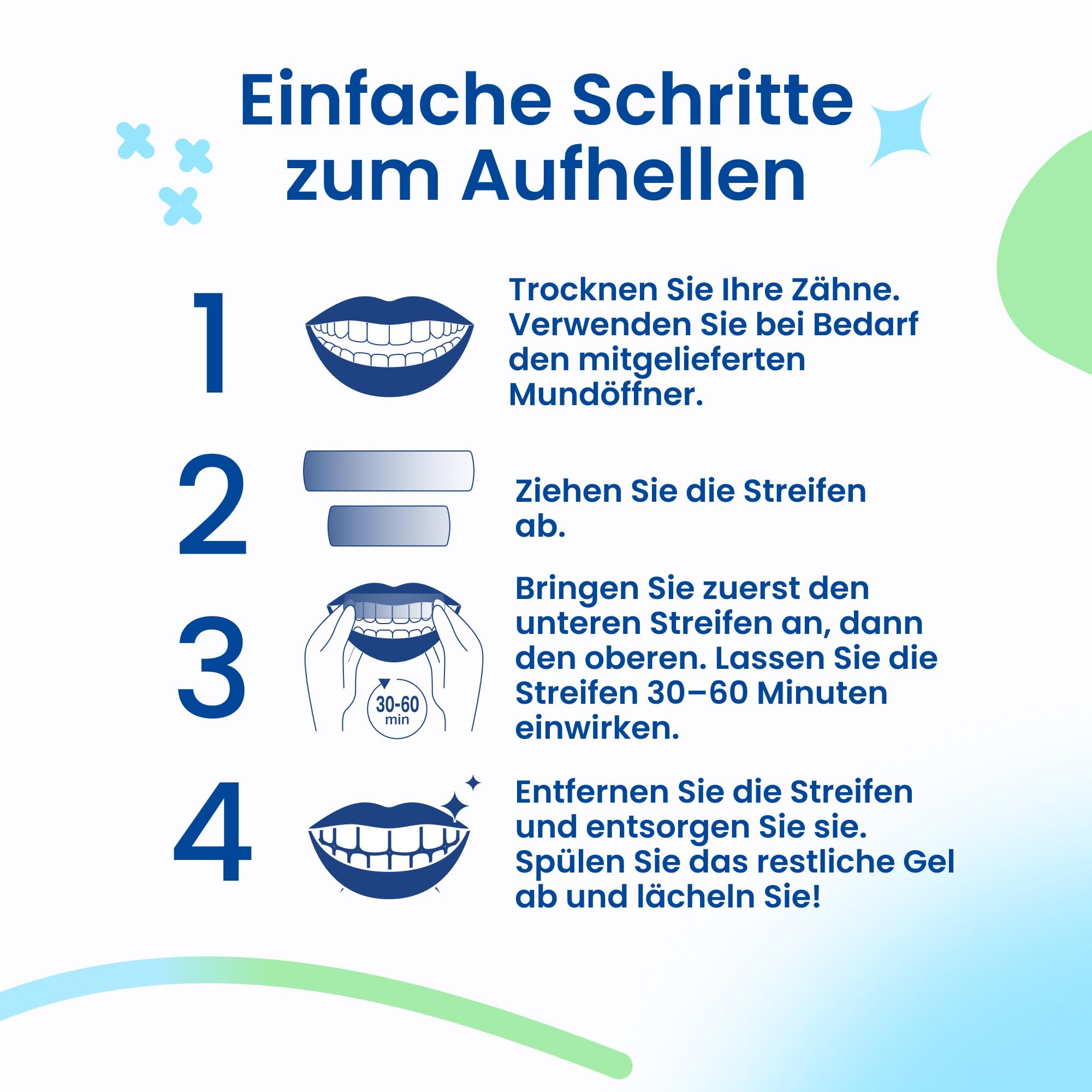 DRDENT Professional Teeth Whitening Strips 21 Treatments - Safe for Enamel - Non Sensitive Teeth Whitening - Whitening Without Any Harm + Mouth Opener Included