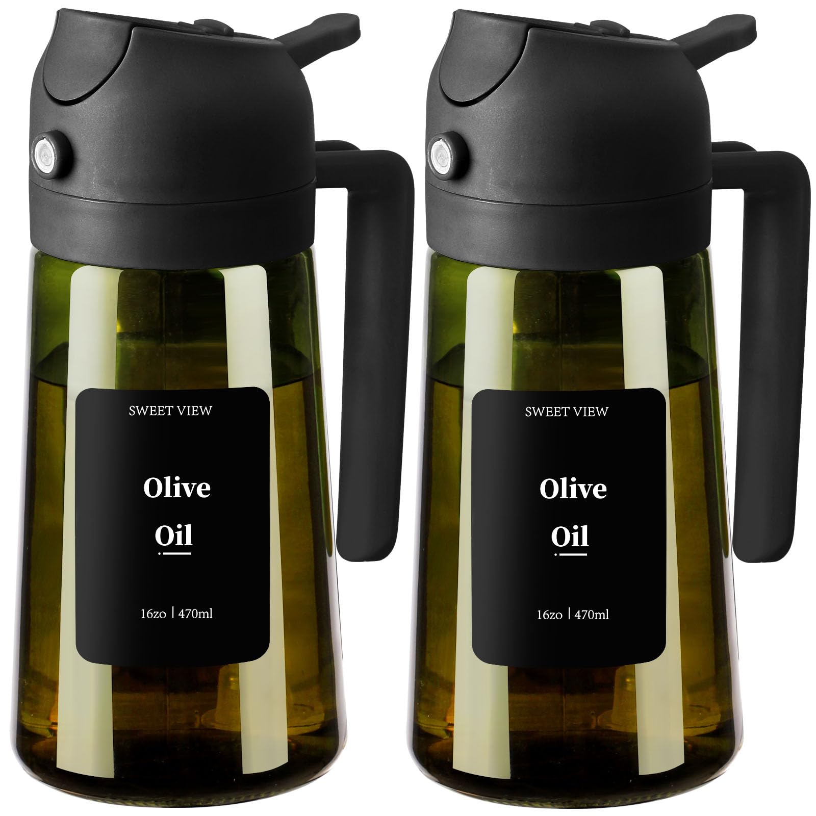 Olive Oil Dispenser & Spray Bottle – Glass, Leak-Proof & Refillable