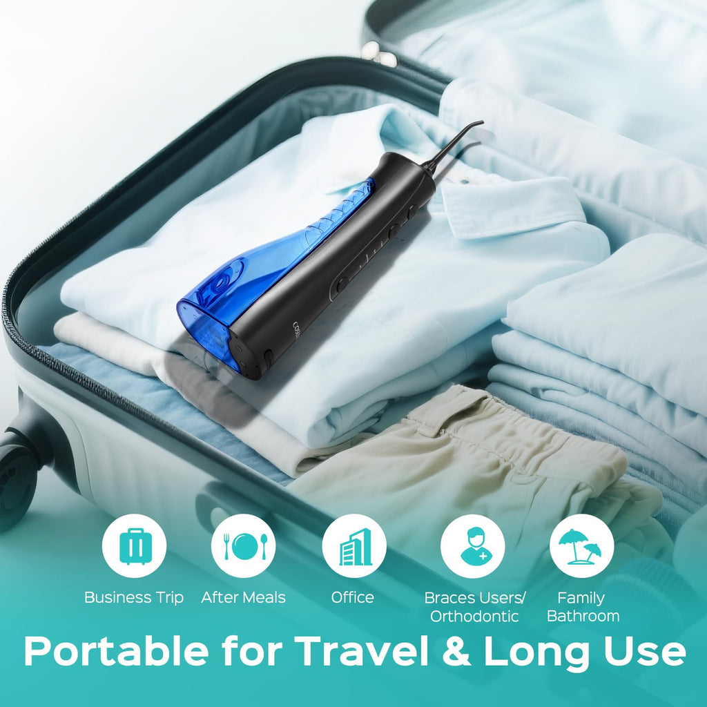 Cordless Water Flosser with 20 Pressure Levels & 4 Nozzle Tips