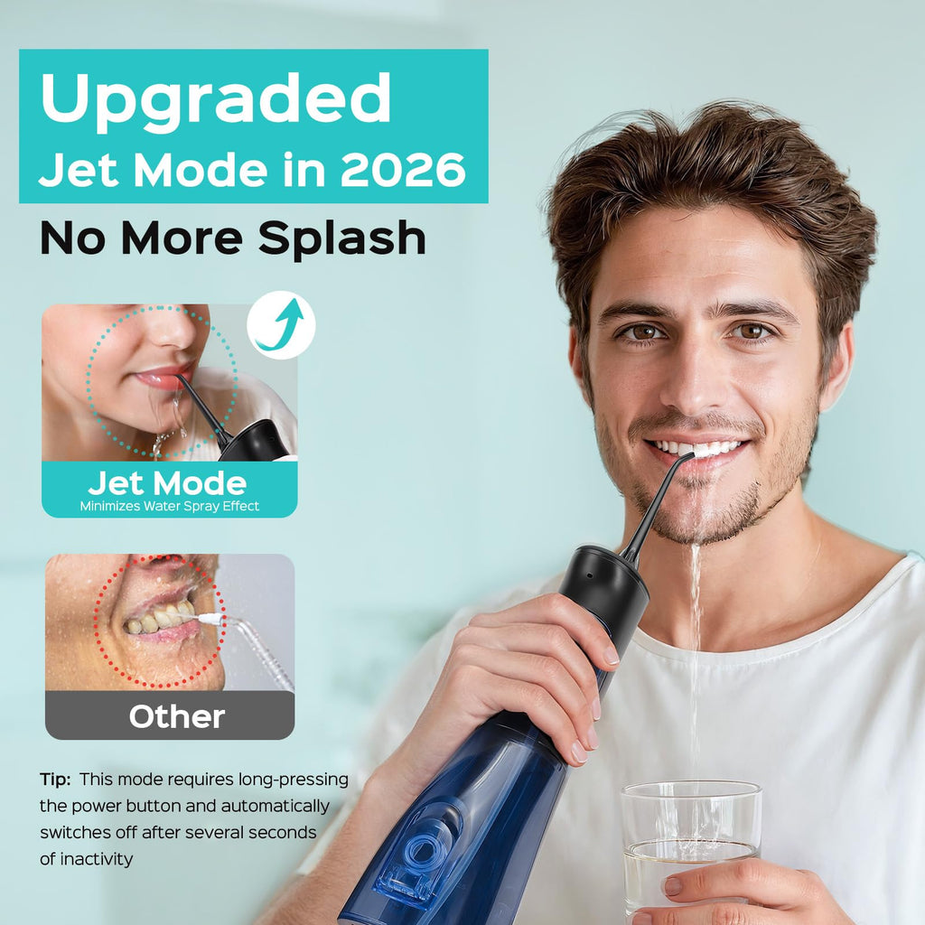 Cordless Water Flosser with 20 Pressure Levels & 4 Nozzle Tips