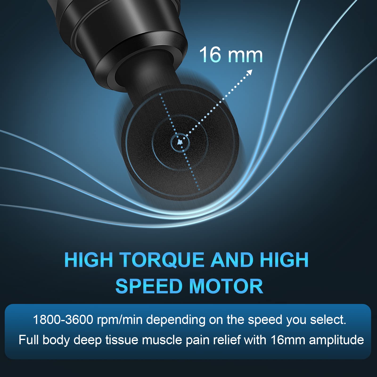 Massage Gun Deep Tissue, Muscle Percussion Massager with 30 Speeds Quiet Hand Massagers with LCD Touch Screen 10 Heads for Shoulder Body Back Relaxation (Black) (Black)