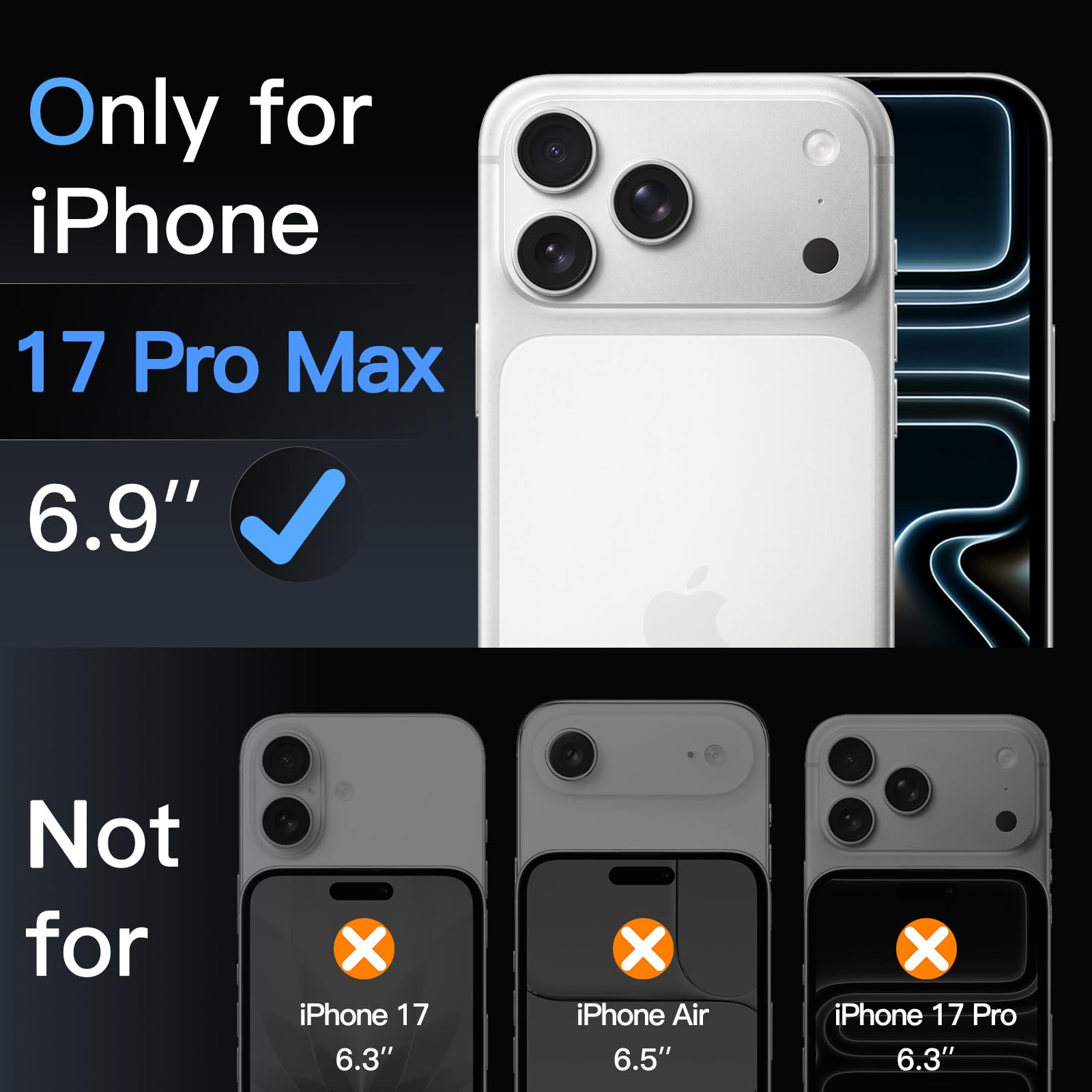 JETech Screen Protector for iPhone, Tempered Glass Film with Easy Installation Tool, Case-Friendly, HD Clear, 3-Pack