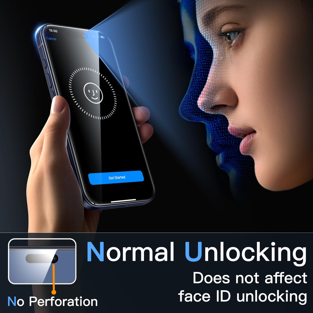 JETech Screen Protector for iPhone, Tempered Glass Film with Easy Installation Tool, Case-Friendly, HD Clear, 3-Pack