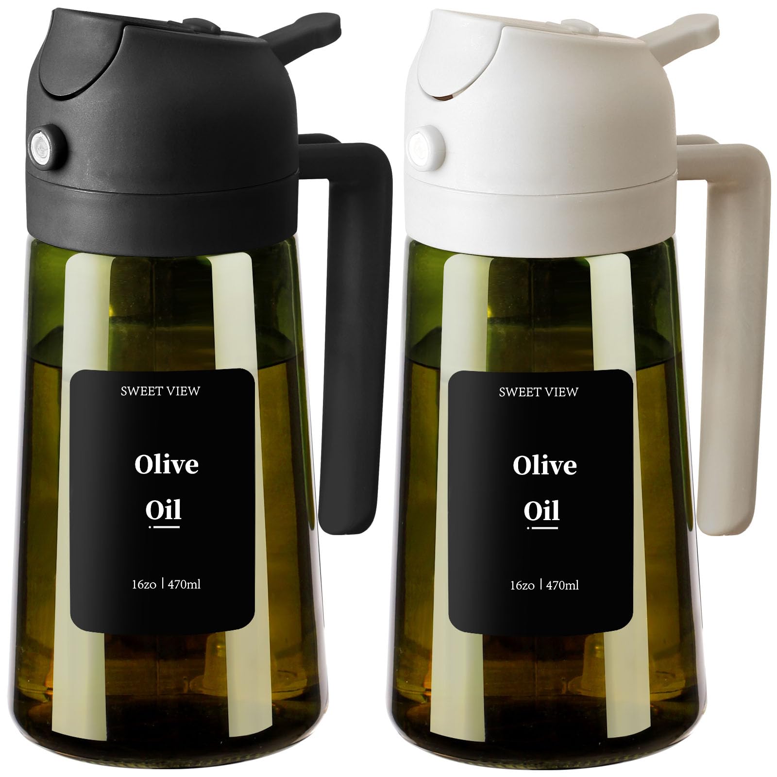 Olive Oil Dispenser & Spray Bottle – Glass, Leak-Proof & Refillable