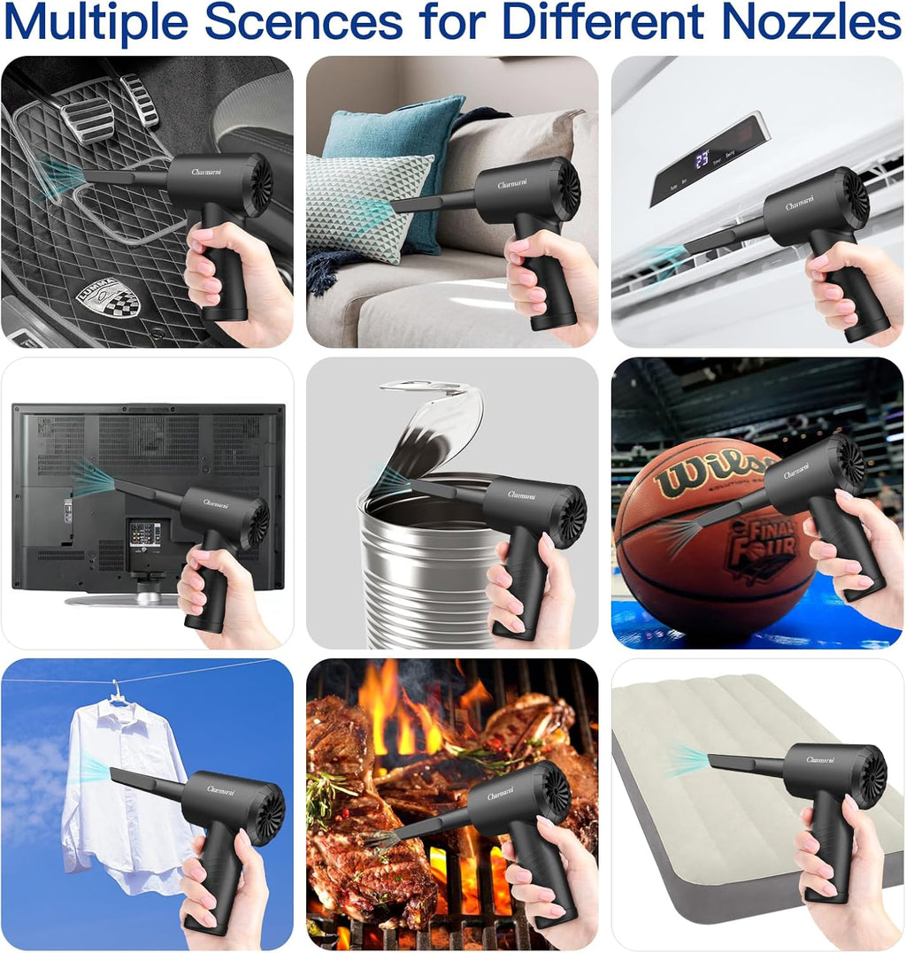 Electric Air Duster, 3 Gear Adjustable 51000RPM With LED Light, Cordless Blower for Laptop, Keyboard, Electronics, Replaces Compressed Air Can