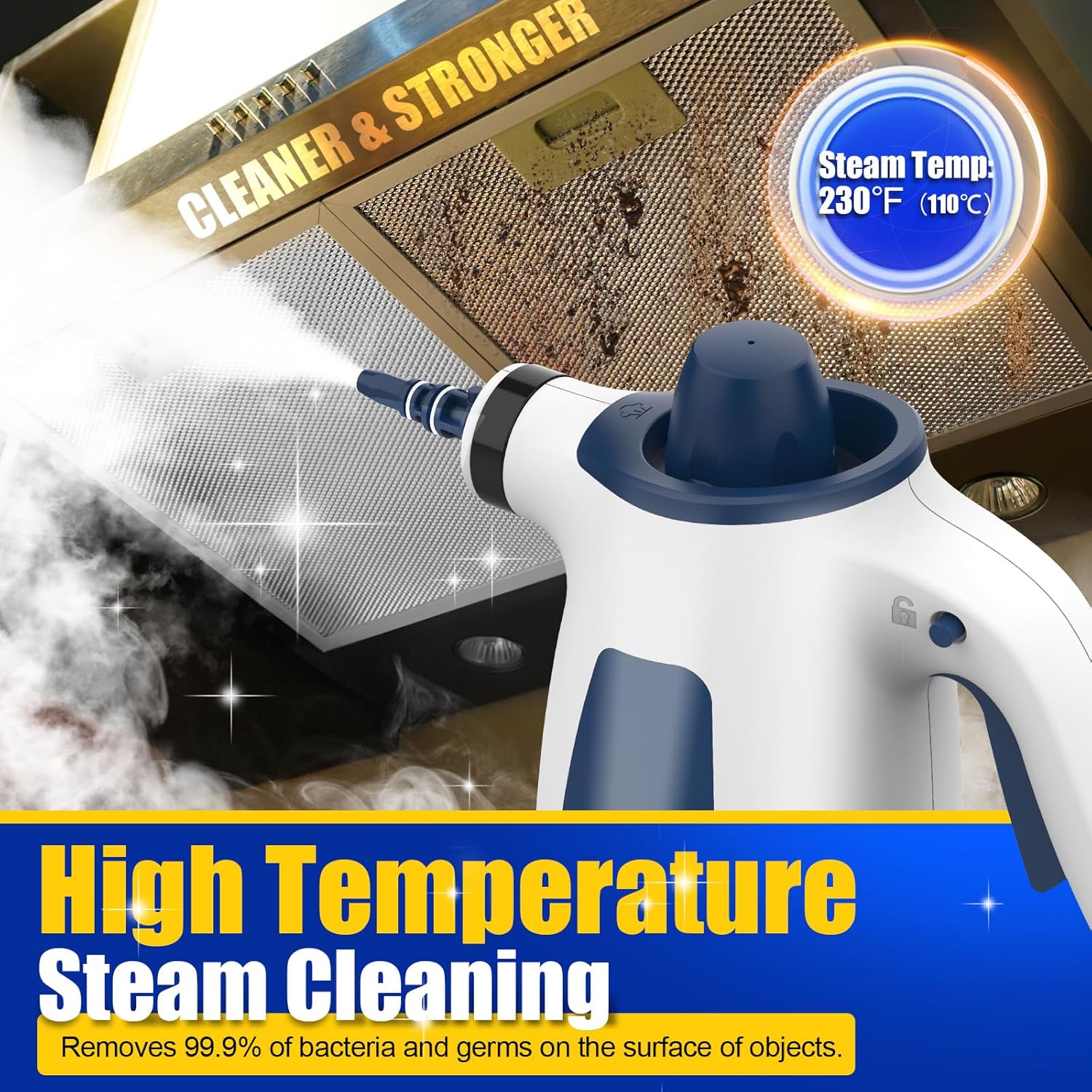 Hand Held Steam Cleaner, Portable Steam Cleaners, Steam Cleaner Handheld, Comes with 12-Piece Accessories for Multi-Surface Stain Removal, Perfect for Stain Removal, Car, Sofa, Floor, Bathroom, Window