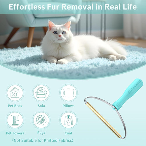 Deep Cleaner Pro Multi-Fabric Pet Hair Remover - Edge & Carpet Rake Scraper for Rugs, Couch & Pet Towers - Easy to Use!