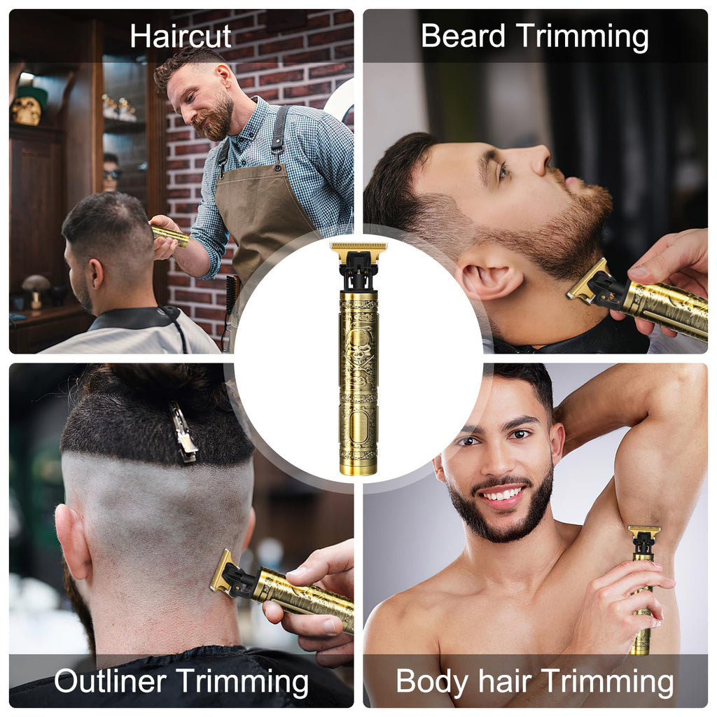 Hair Clippers for Men, Rechargeable Beard Trimmer with 4 Limit Combs, Grooming Kit for Barbers Haircut, USB Type-C Charging, Professional Shaver